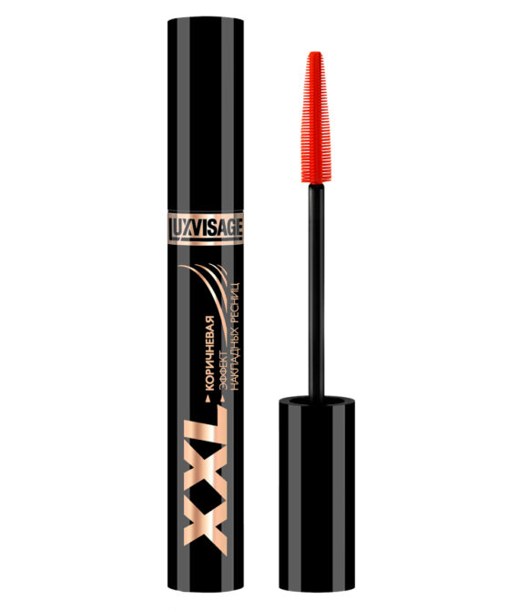 თვალის ტუში LUXVISAGE XXL ყავისფერი – დაკრული წამწამების ეფექტი