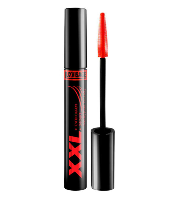 თვალის ტუში LUXVISAGE XXL ძლიერი მოცულობა- მისაკრავი წამწამის ეფექტი, შავი
