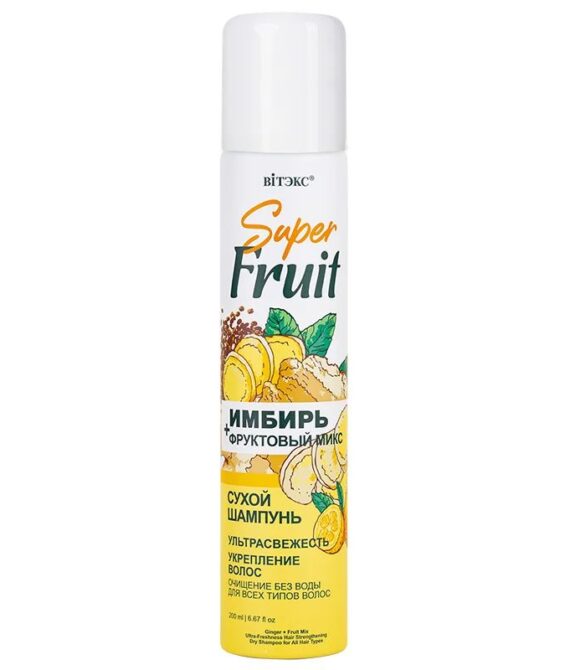 მშრალი შამპუნი ულტრასიახლოვე + თმის გაძლიერება ყველა ტიპის თმისთვის 200 მლ / Dry Shampoo ULTRA FRESHNESS + HAIR STRENGTHENING for all hair types 200 ml